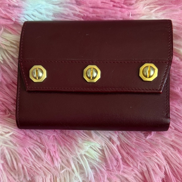Anne Klein Burgundy Wallet with Gold Accents - Picture 1 of 8